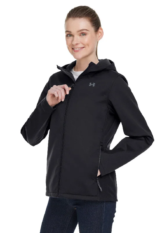 Under Armour Womens CGI Shield 2.0 Windproof & Waterproof Full Zip Hooded Jacket - Black