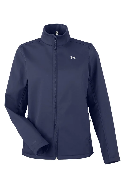 Under Armour Womens ColdGear Infrared Shield 2.0 Windproof & Waterproof Full Zip Jacket - Midnight Navy Blue