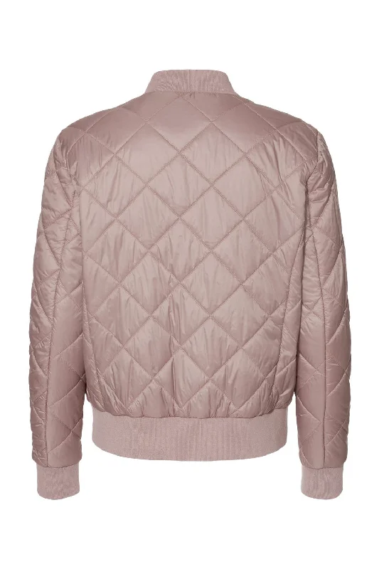 Weatherproof Womens HeatLast Quilted Packable Wind & Water Resistant Full Zip Bomber Jacket - Blush Pink - NEW