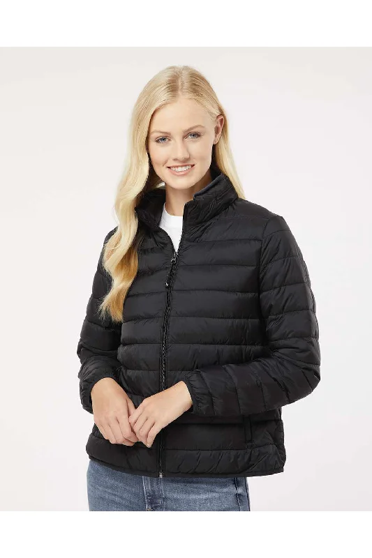 Weatherproof Womens PillowPac Wind & Water Resistant Full Zip Puffer Jacket - Black - NEW