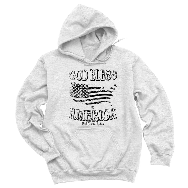 God Bless America Black Print Hoodies & Long Sleeves