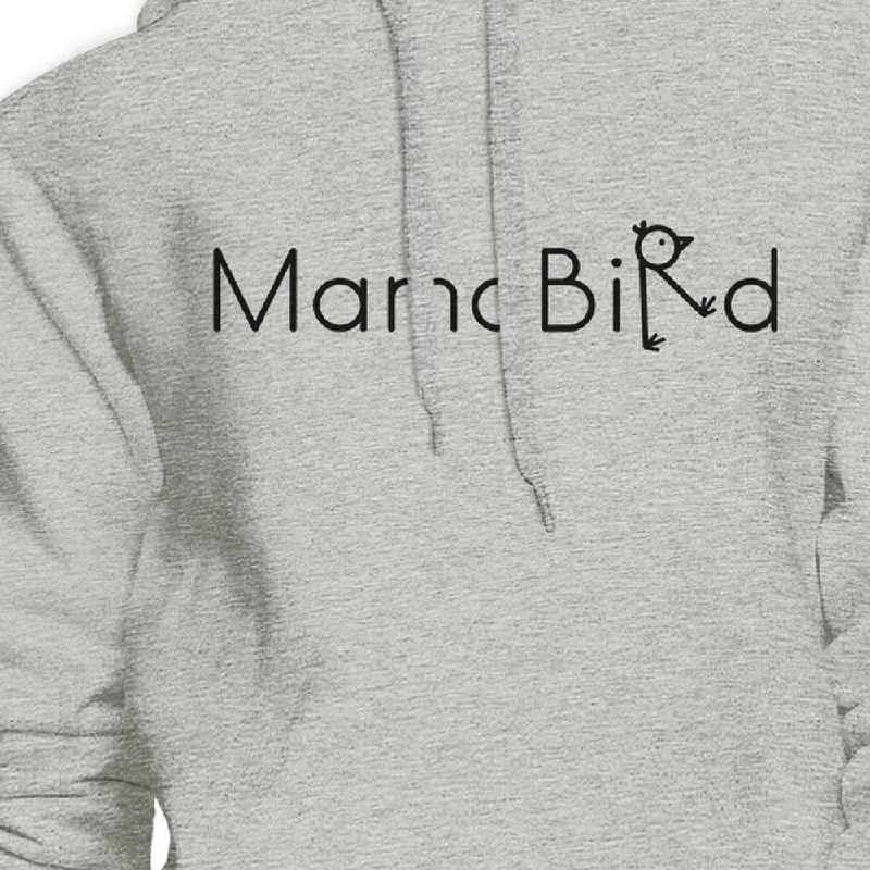 MamaBird Unisex Grey Hoodie Lovely Design Cute Gift Ideas For Wife