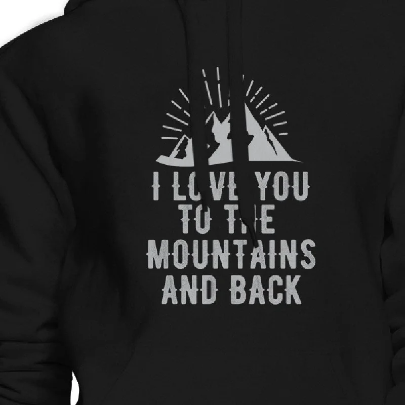 Mountain And Back Black Hoodie Cute Design Gift Ideas For Couples