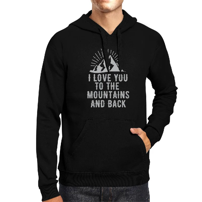 Mountain And Back Black Hoodie Cute Design Gift Ideas For Couples