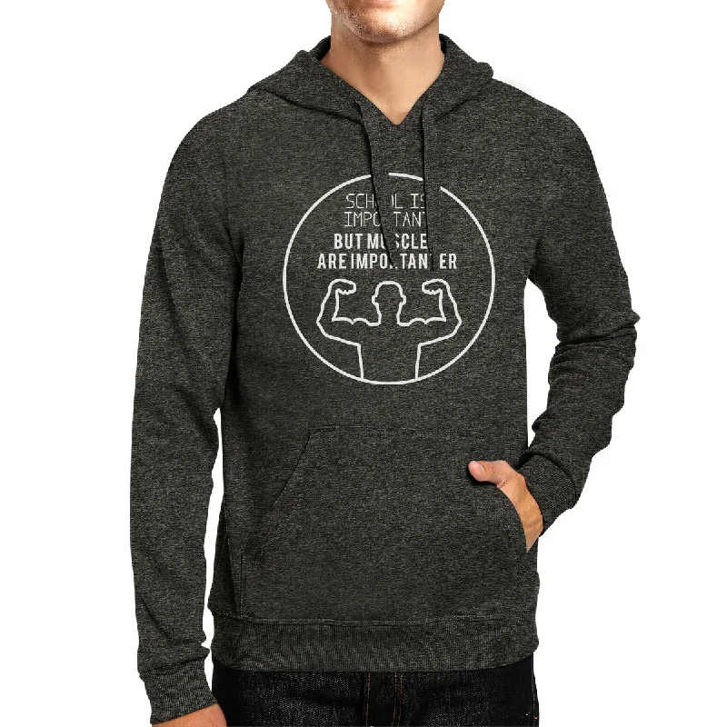 Muscles Are Importanter Dark Grey Hoodie