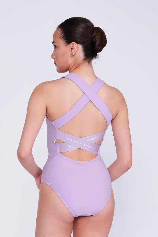 Empower Sleeveless Leotard in Amethyst