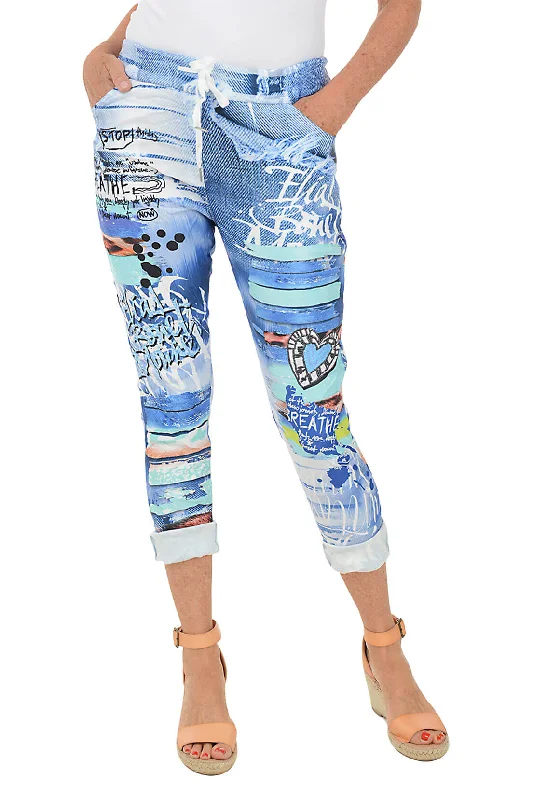 Blue Graffiti Jogger Pant