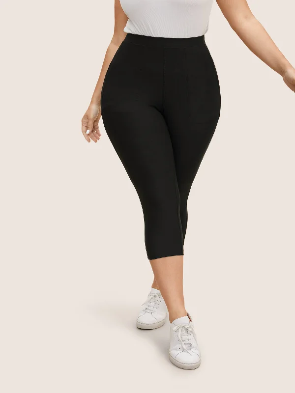 Basic High Stretch Slim Cropped Leggings