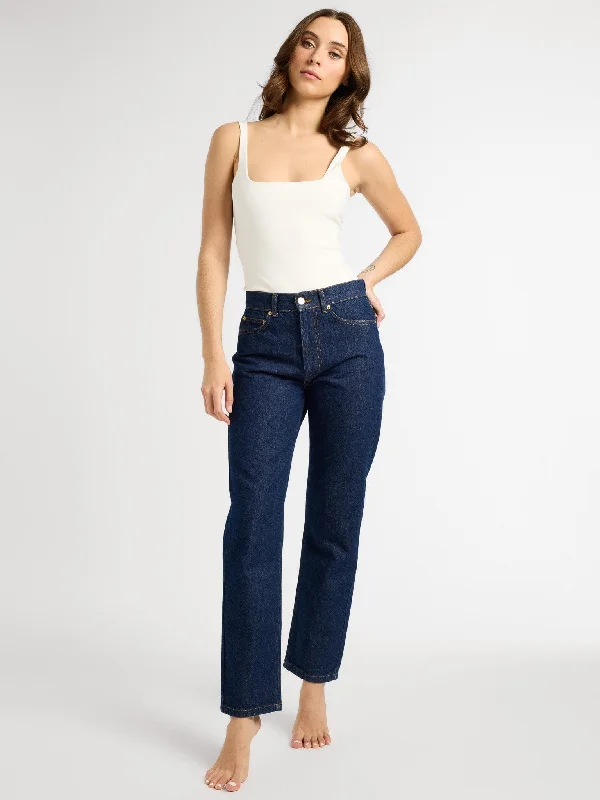 Brooke Mid Rise Slim Fit Jean in Dark Rinse