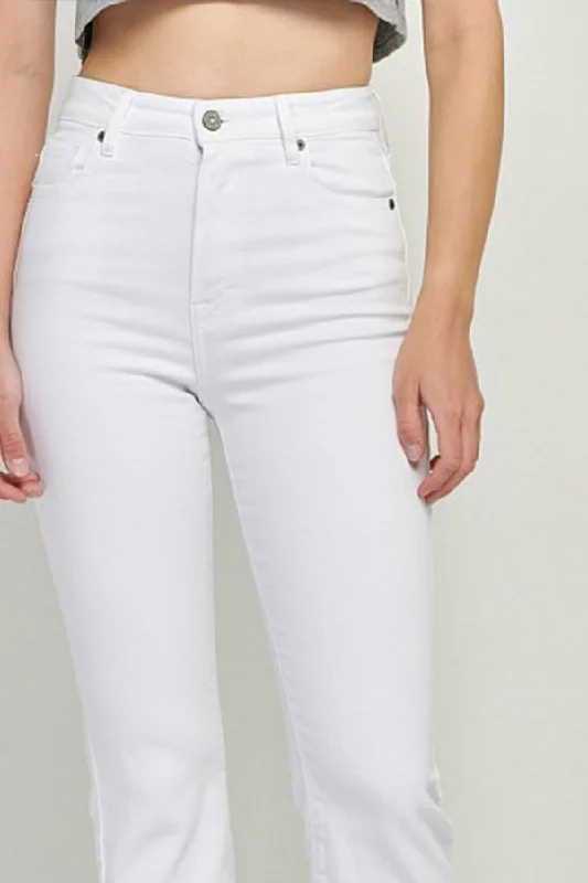 Happi White Cropped Flare Denim