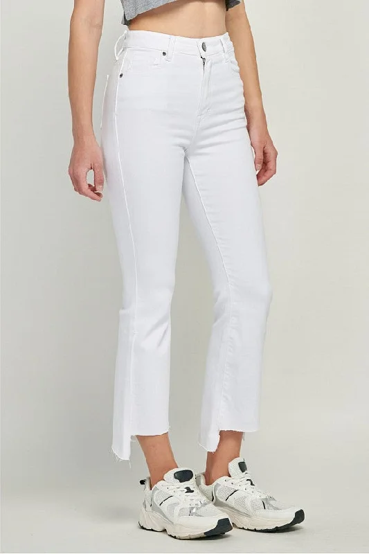 Happi White Cropped Flare Denim