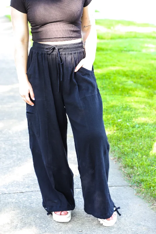 Jogger Harem Black Drawstring Pants