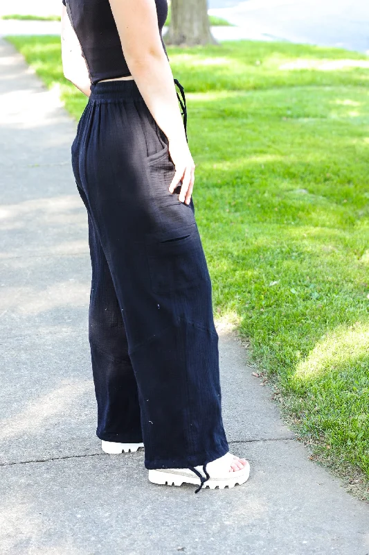 Jogger Harem Black Drawstring Pants