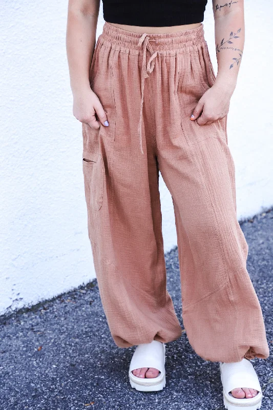 Jogger Harem Clay Drawstring Pants