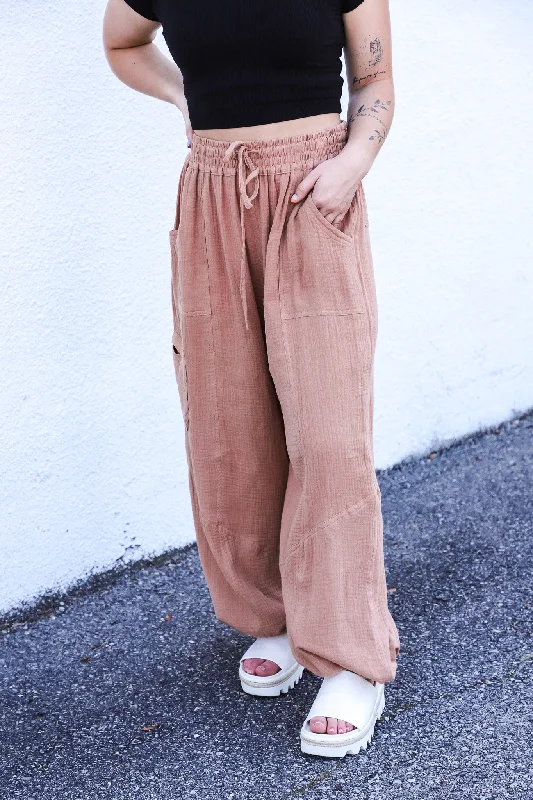 Jogger Harem Clay Drawstring Pants