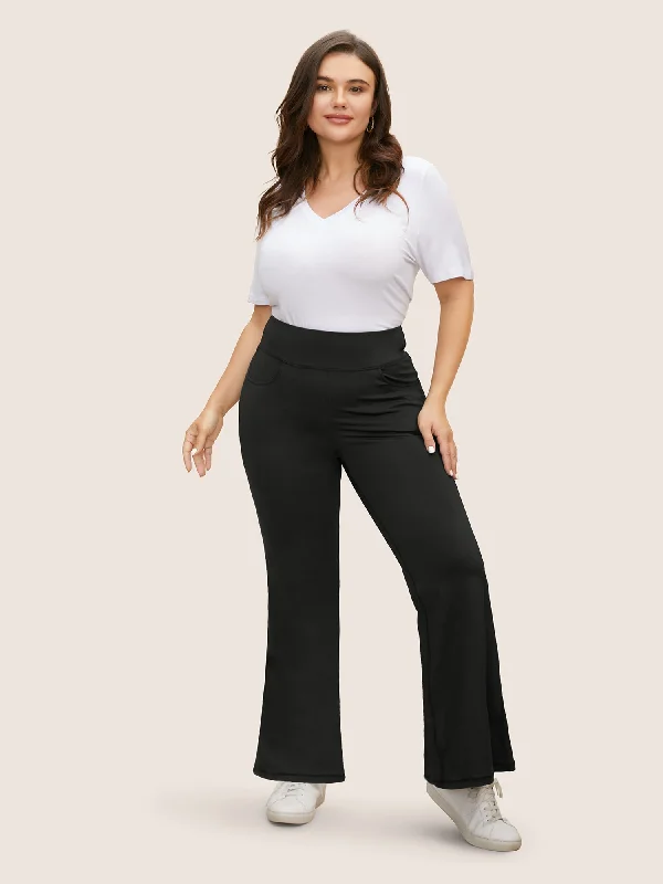 Mid Rise High Stretch Bootcut Leggings