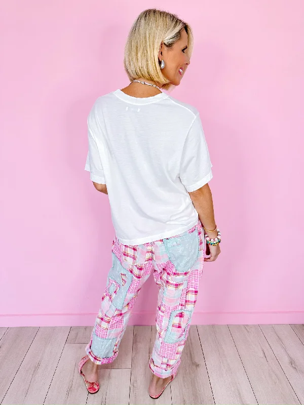 PENELOPE PATCHWORK PANTS - PINK