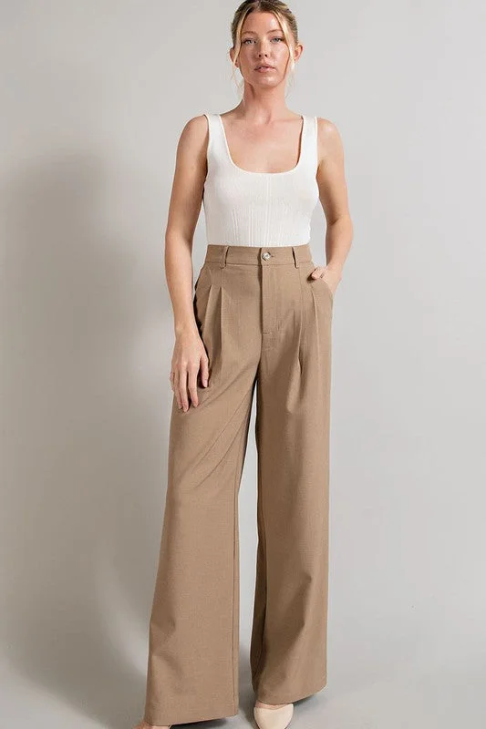 Wide Leg, Pleated Dress Pants - Coco