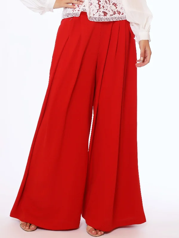 Wide Leg Solid Palazzo Flowy Pants