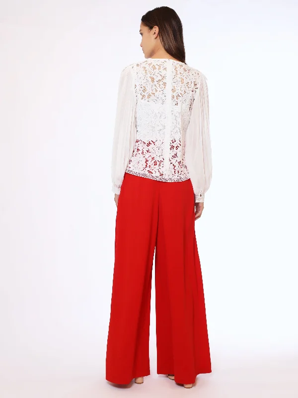 Wide Leg Solid Palazzo Flowy Pants