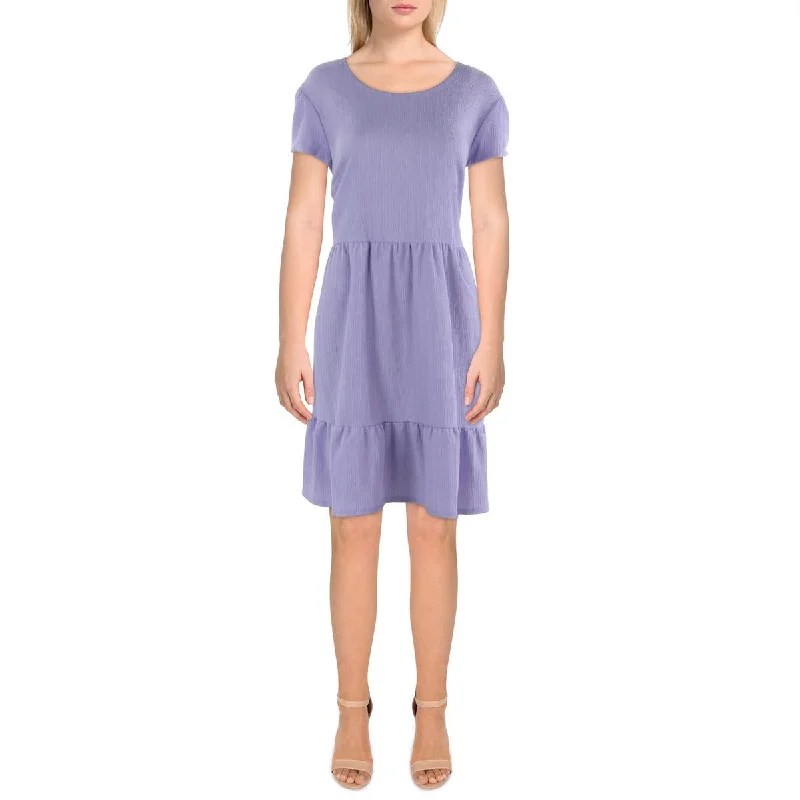 Womens Crinkle Mini Babydoll Dress Elegant Satin Mini Dress