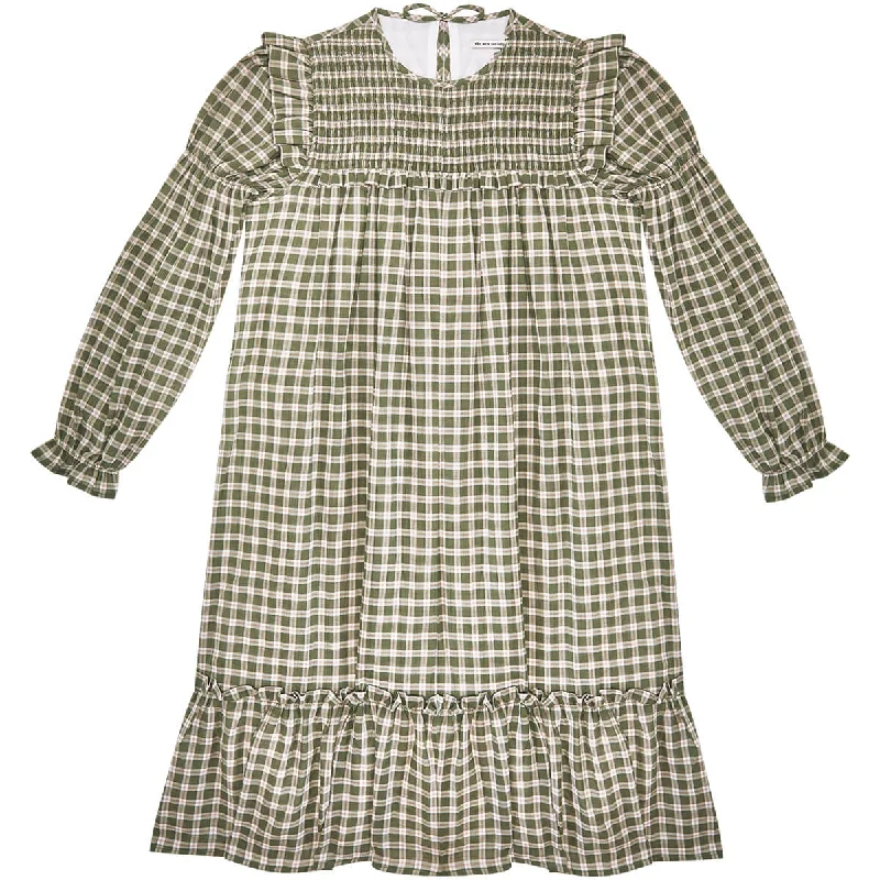 Dominique Women's Dress in Herb Check by The New Society Fashionable Lace Mini Dress