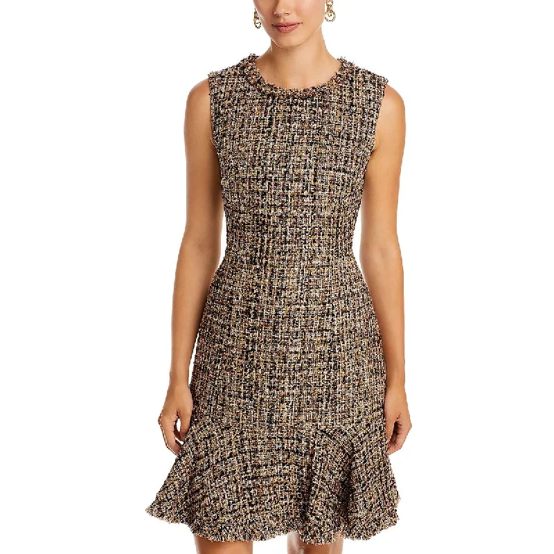Kobi Halperin Womens Tweed Mini Sheath Dress Elegant Velvet Mini Dress