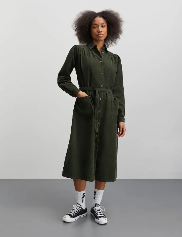 Mini Cord Cana Dress, Rosin Comfortable Zip-Up Mini Dress
