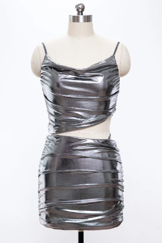 Sexy Grey Cut Out Mini Party Club Dresses Classic White Mini Dress