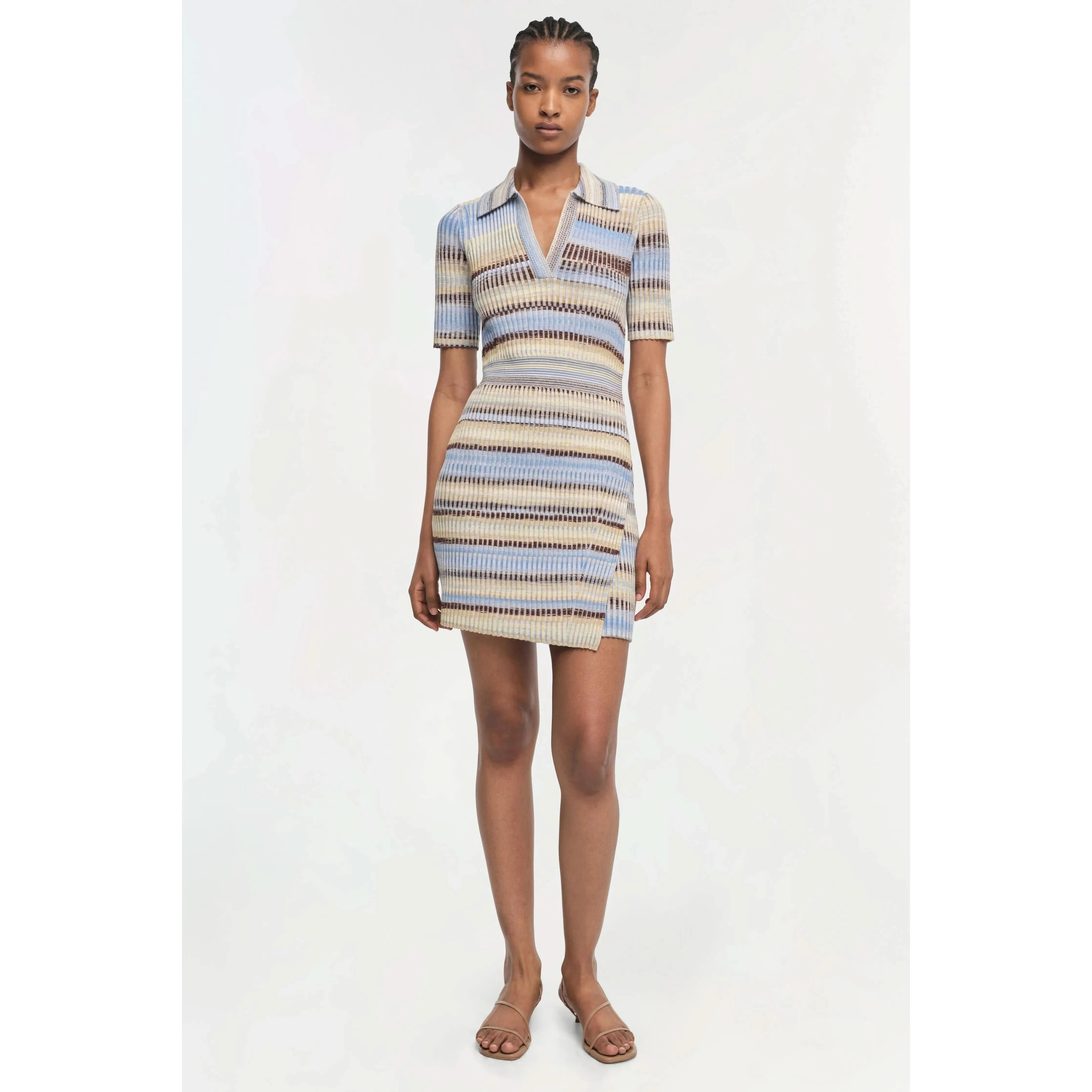 Simkhai Solana Mini Polo Dress Comfortable Smocked Mini Dress