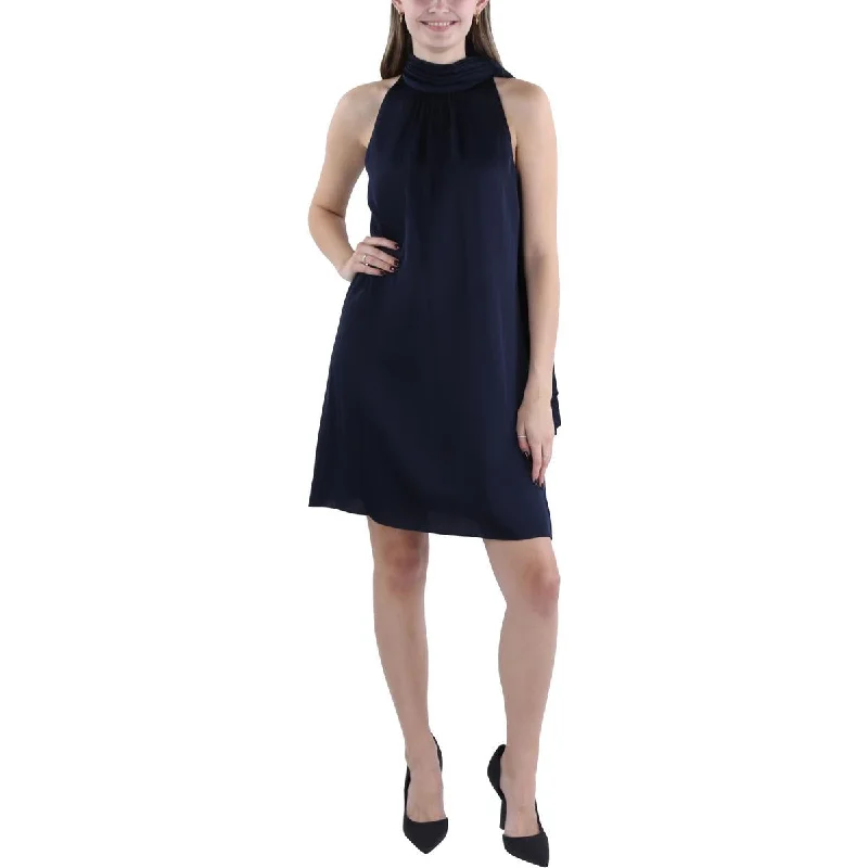 Vince Camuto Womens Satin Mini Halter Dress Elegant Velvet Mini Dress