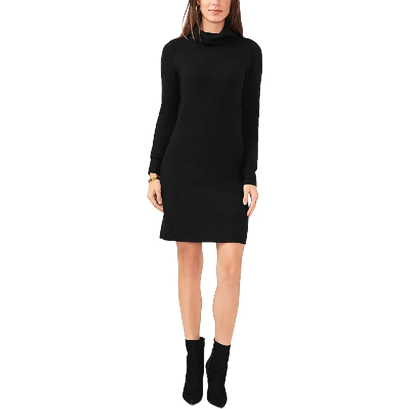 Vince Camuto Womens Turtleneck Mini Sweaterdress Fashionable A-Line Mini Dress