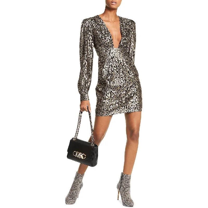 Womens Pleated Mini Sheath Dress Comfortable Smocked Mini Dress