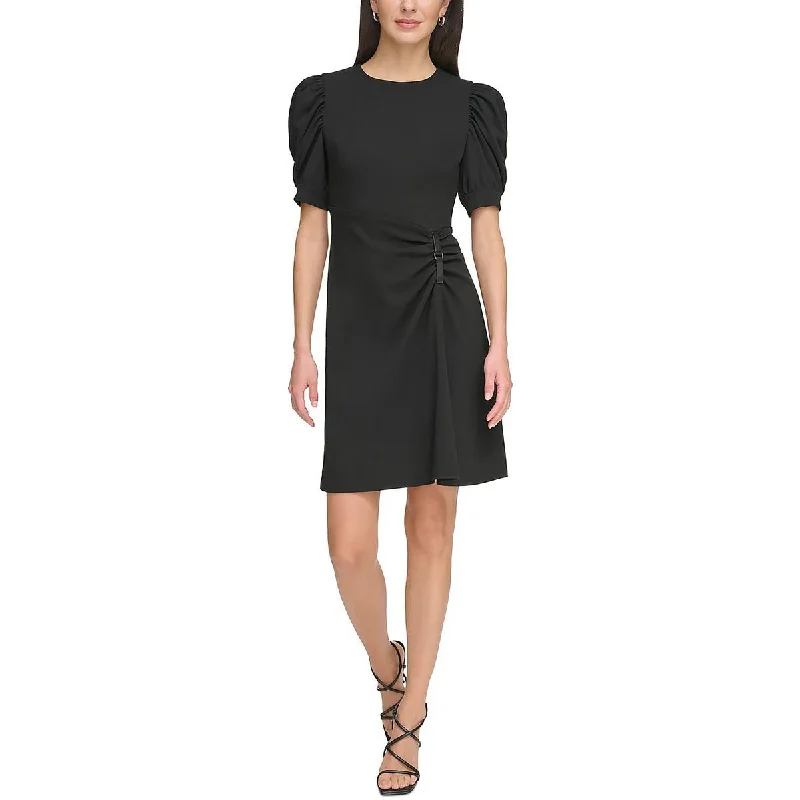 Womens Ruched Mini Sheath Dress Fashionable Lace Mini Dress