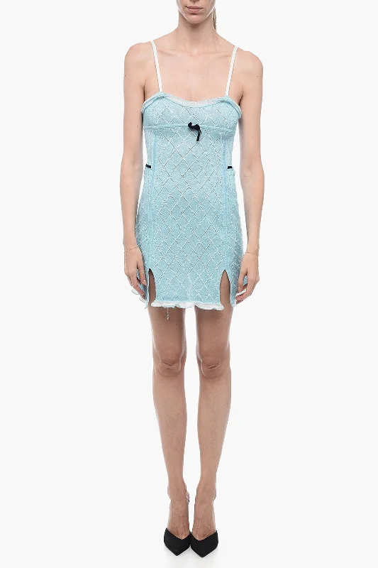 Cormio Lurex Bare-Back Minidress 42 Italian size Classic Solid Mini Dress
