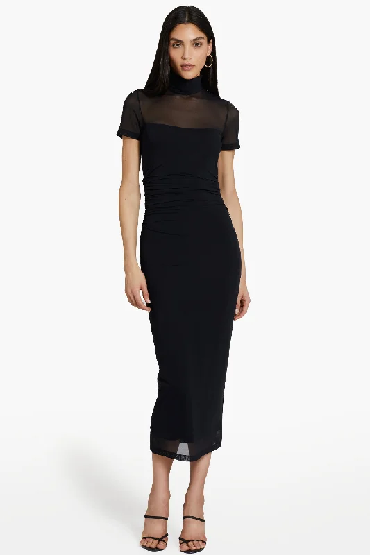 Dominique Dress in Mesh Comfortable Casual Mini Dress