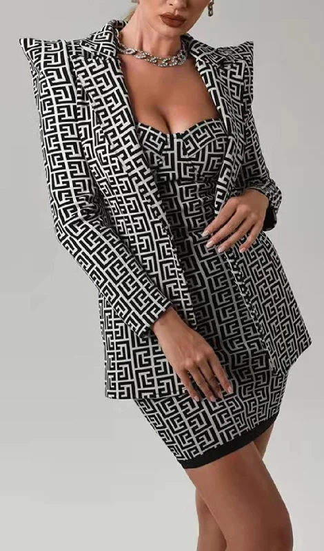 JACQUARD MINI BANDAGE DRESS Chic Bohemian Mini Dress