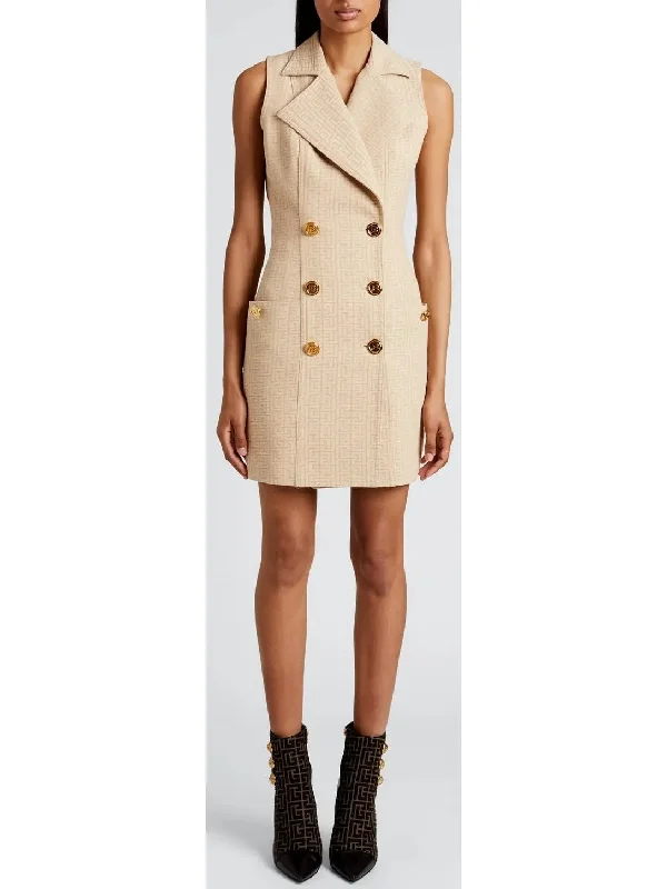 Monogram Jacquard Mini Blazer-Dress Cozy T-Shirt Mini Dress
