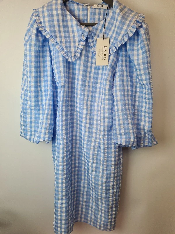 NA-KD Womens Balloon Sleeve Mini Casual Dress Size 14 **** V278 Stylish Plaid Mini Dress