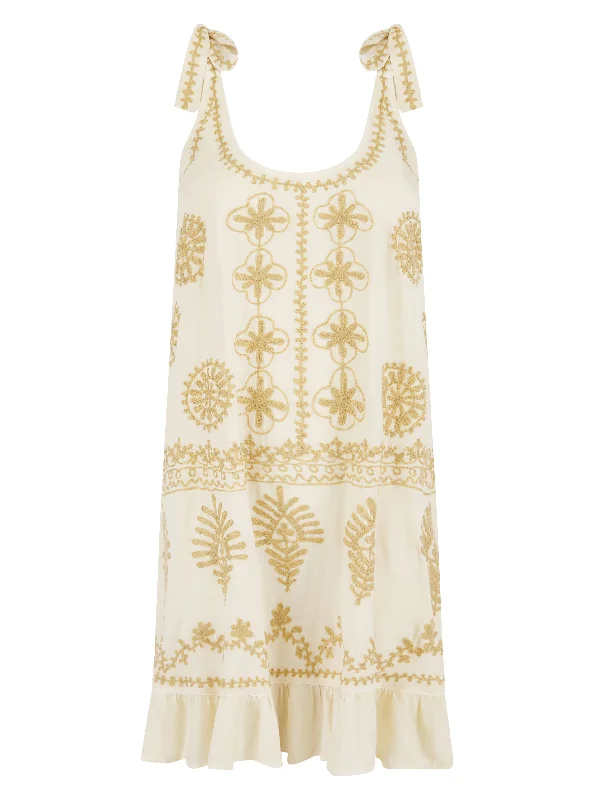 Remi Pearl Taupe Mini Slip Dress Classic Casual Mini Dress
