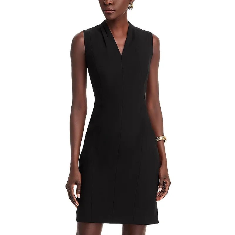 Womens Mini Workwear Sheath Dress Comfortable Smocked Mini Dress