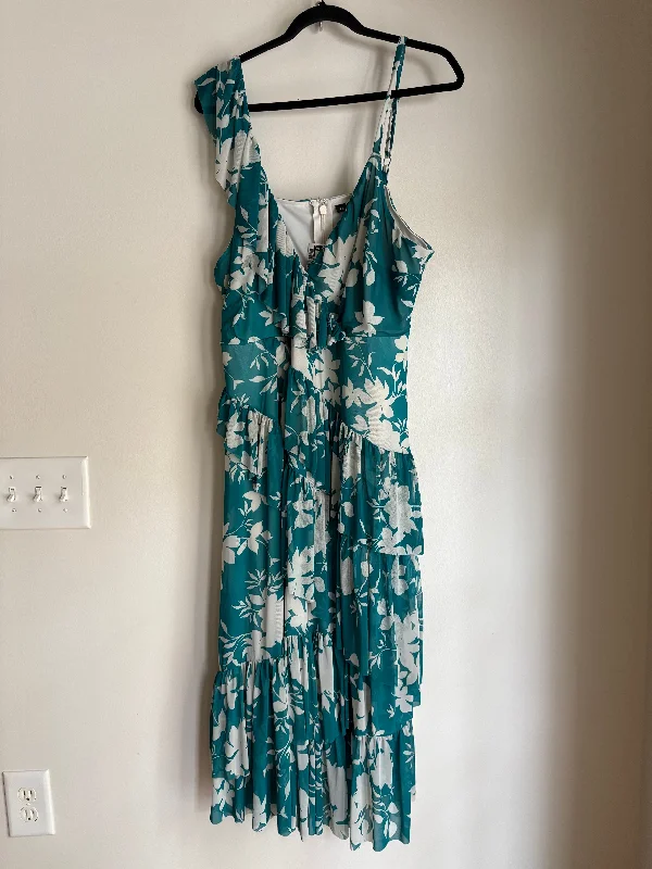 Dress Party Long By Torrid In Green, Size: 3x Pleated Skirt Elegant