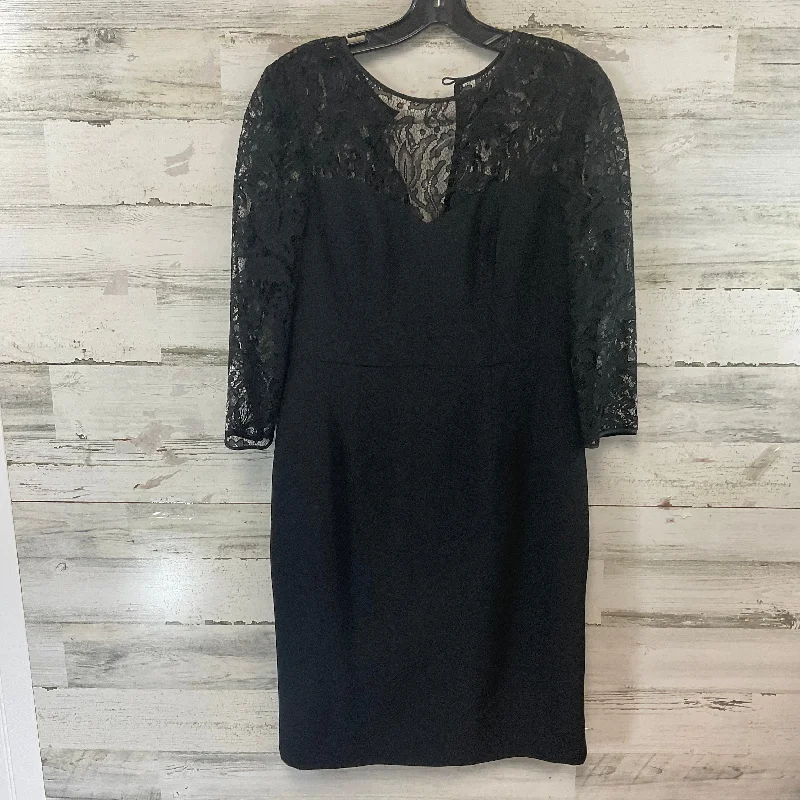 Dress Party Short By Adrianna Papell In Black, Size: S Crew Neckline Sporty