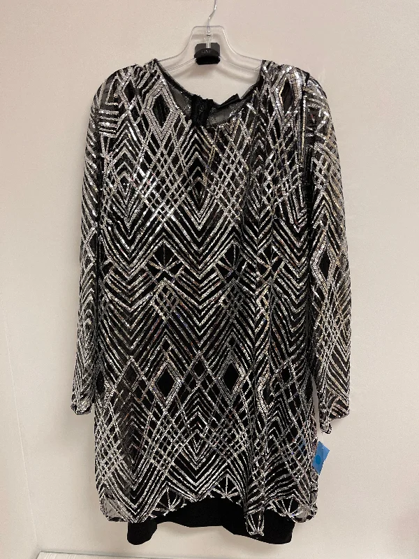 Dress Party Short By City Chic In Silver, Size: 2x Off-the-shoulder Bohemian Festive