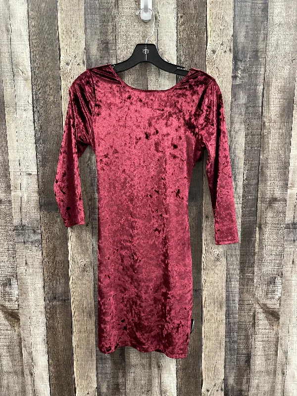 Dress Party Short By Cme In Maroon, Size: M Bodycon Fitted Nightout