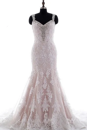 Mermaid Mini Straps V-Neck Bell Cap Beading Appliques Court Train Backless Straps Lace Dress Stylish Summer Mini Dress Mermaid Mini Straps V-Neck Bell Cap Beading Appliques Court Train Backless Straps Lace Dress Stylish Summer Mini Dress