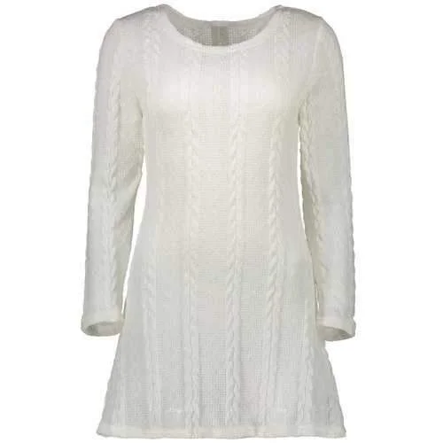 A  Line  Mini Sweater Dress - White Xl Elegant Silk Mini Dress