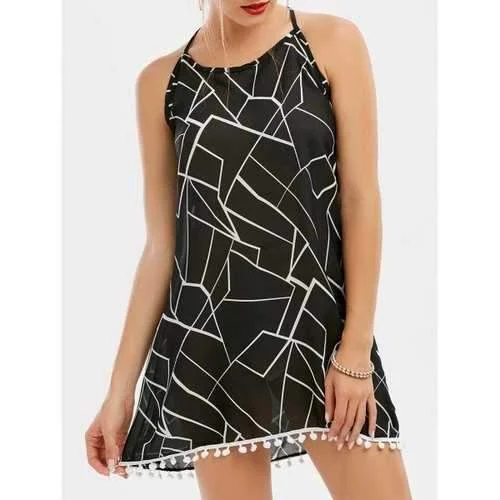 Embellished Backless Mini Slip Dress - Black Xl Elegant Velvet Mini Dress