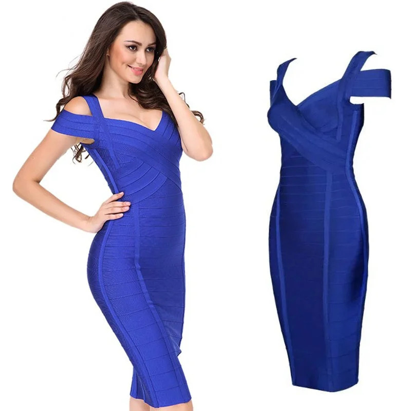 Bandage  strapless short-sleeved dress Partywear  CODE: mon762 Tunics Versatile functional