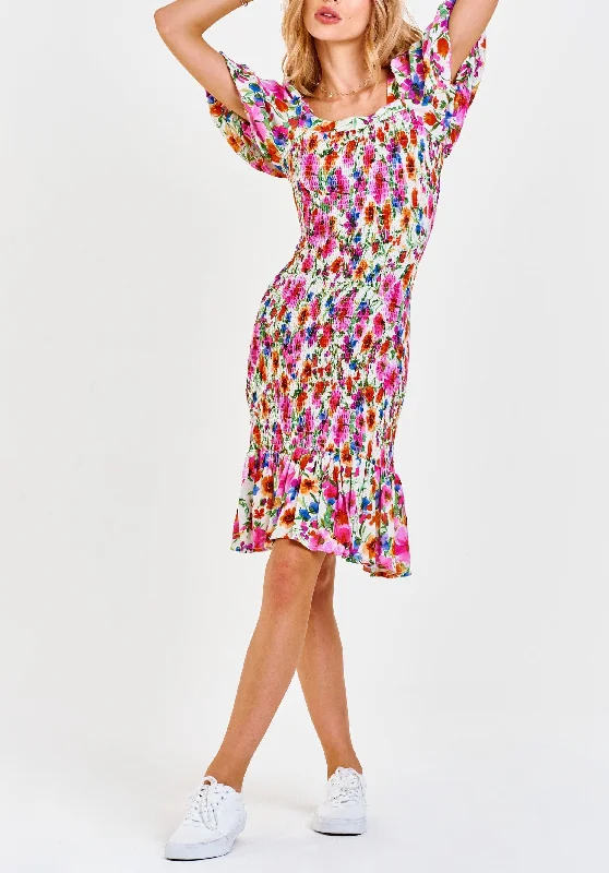 CAMILLE SMOCKED BODICE DRESS GARDEN PARTY Tunics Sale discount